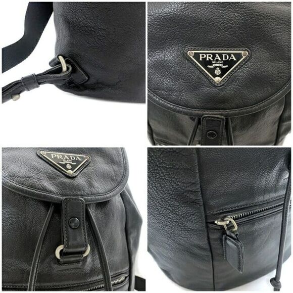 Prada Rucksack Backpack Leather Black - Picture 7 of 9